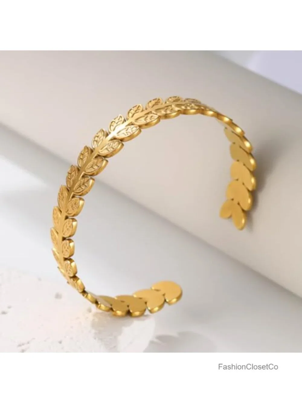 Chunky Open Cuff Bracelet Hollow Wide Gold Plated Stainless Steel